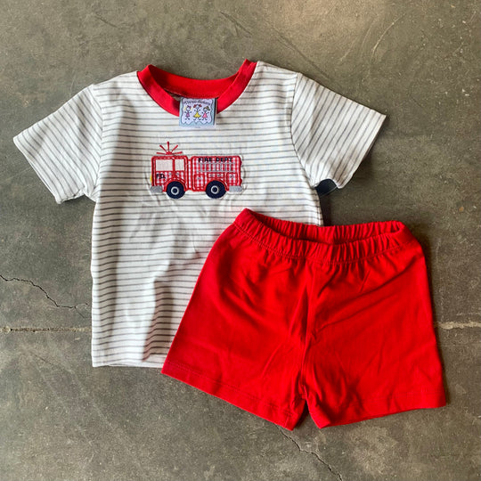Firetruck Appliqué Outfit