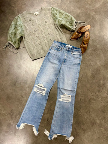 Distressed Knee Medium Wash Jeans