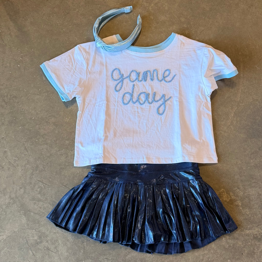 Pleated Shimmer Skort
