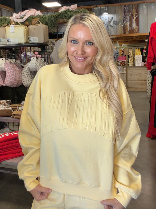 Simply Southern Butter Yellow Mock Neck