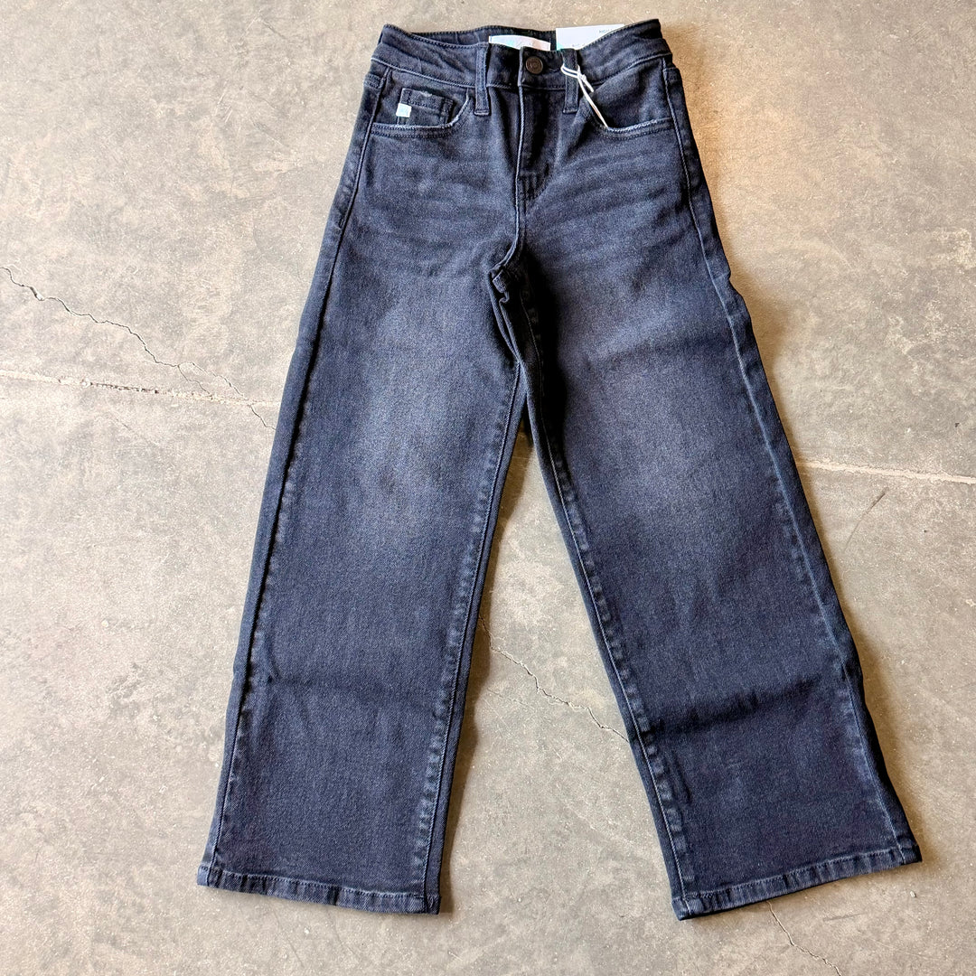 Kancan Black High Rise Wide Leg Jean