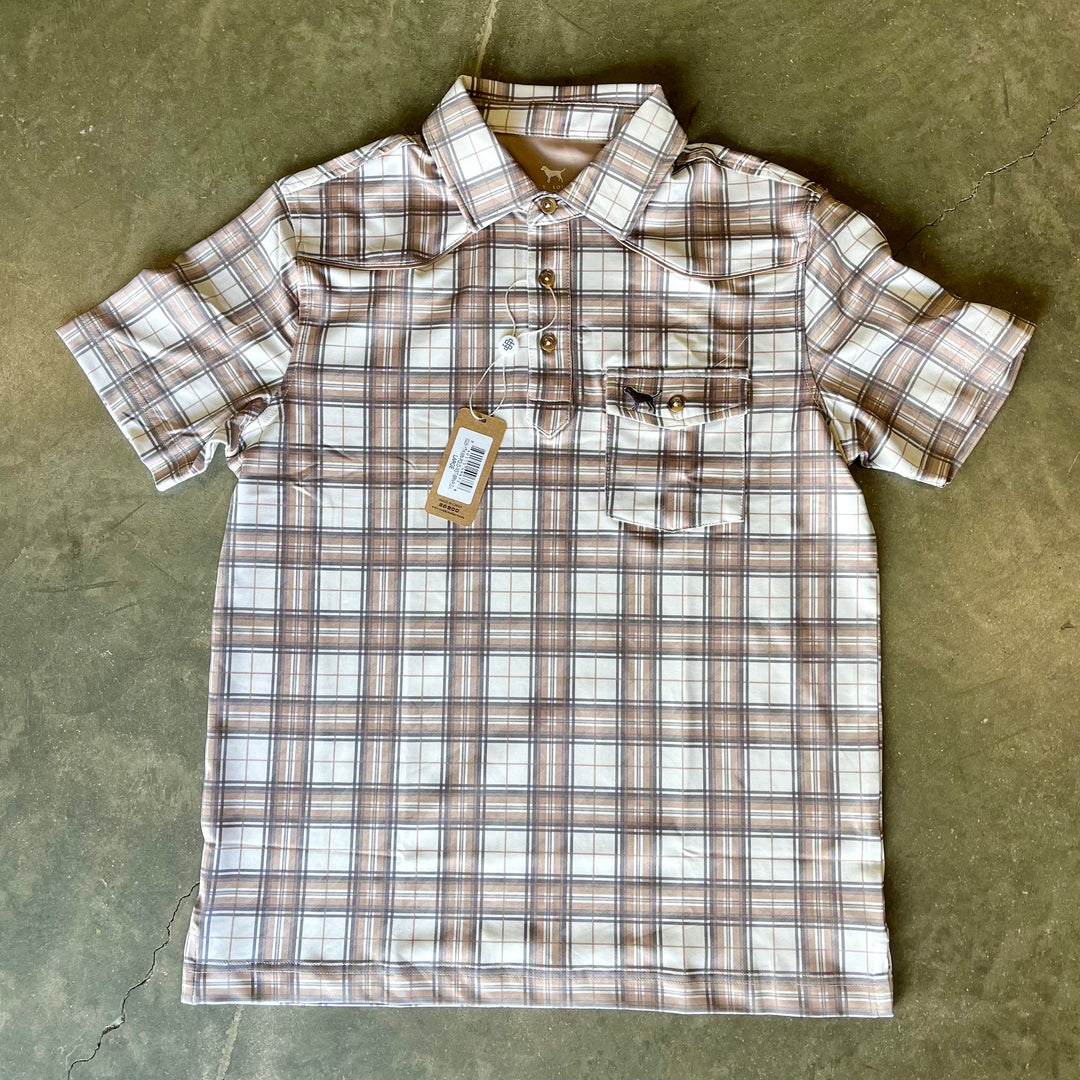 Simply Southern Brown Plaid Polo