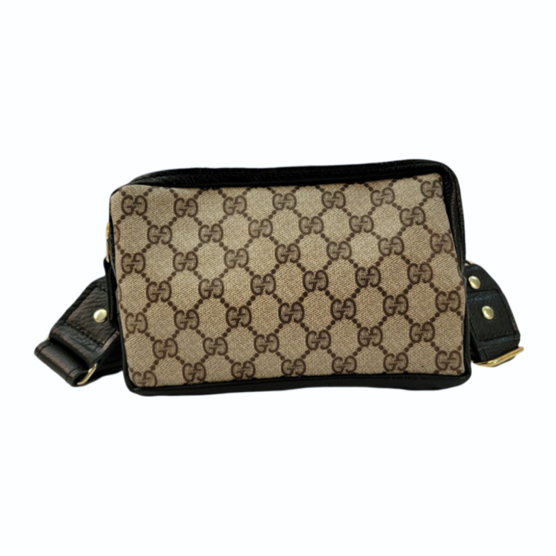 Bella Belt Bag In Black Leather | Upcycled GG Full Front (Limited Edition)