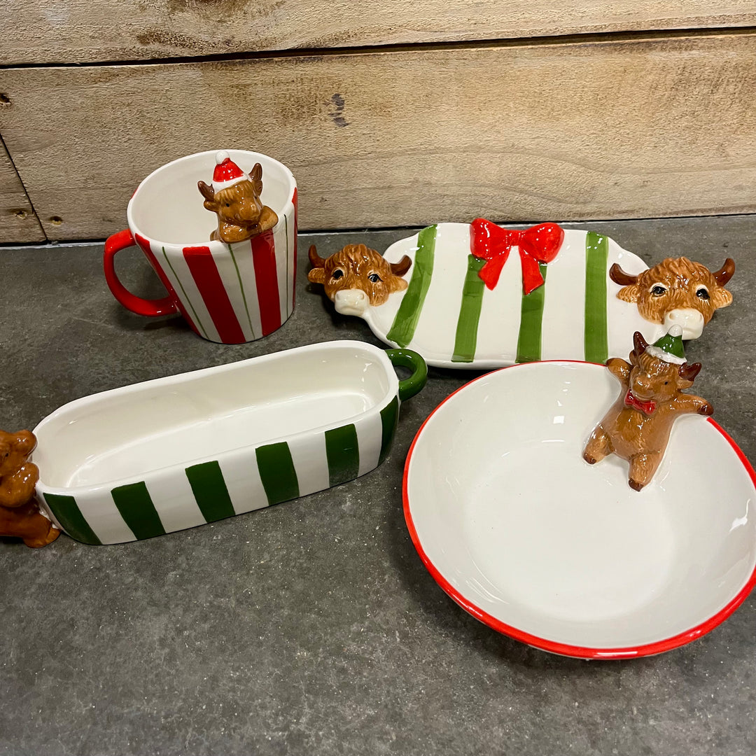 Highland Cow Christmas Ceramics