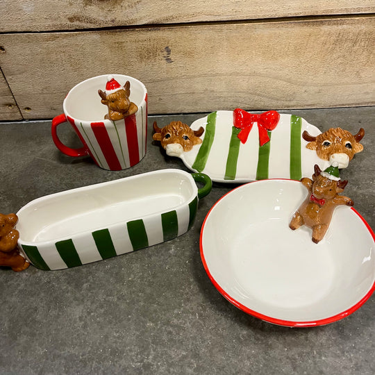 Highland Cow Christmas Ceramics