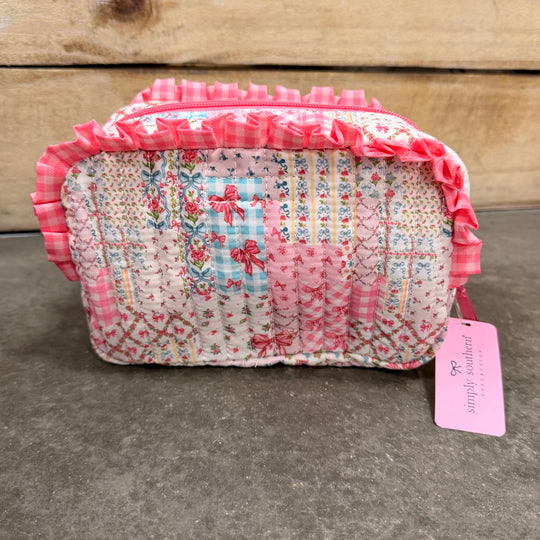 Simply Southern Quilted Cosmetic Ruffle Bag