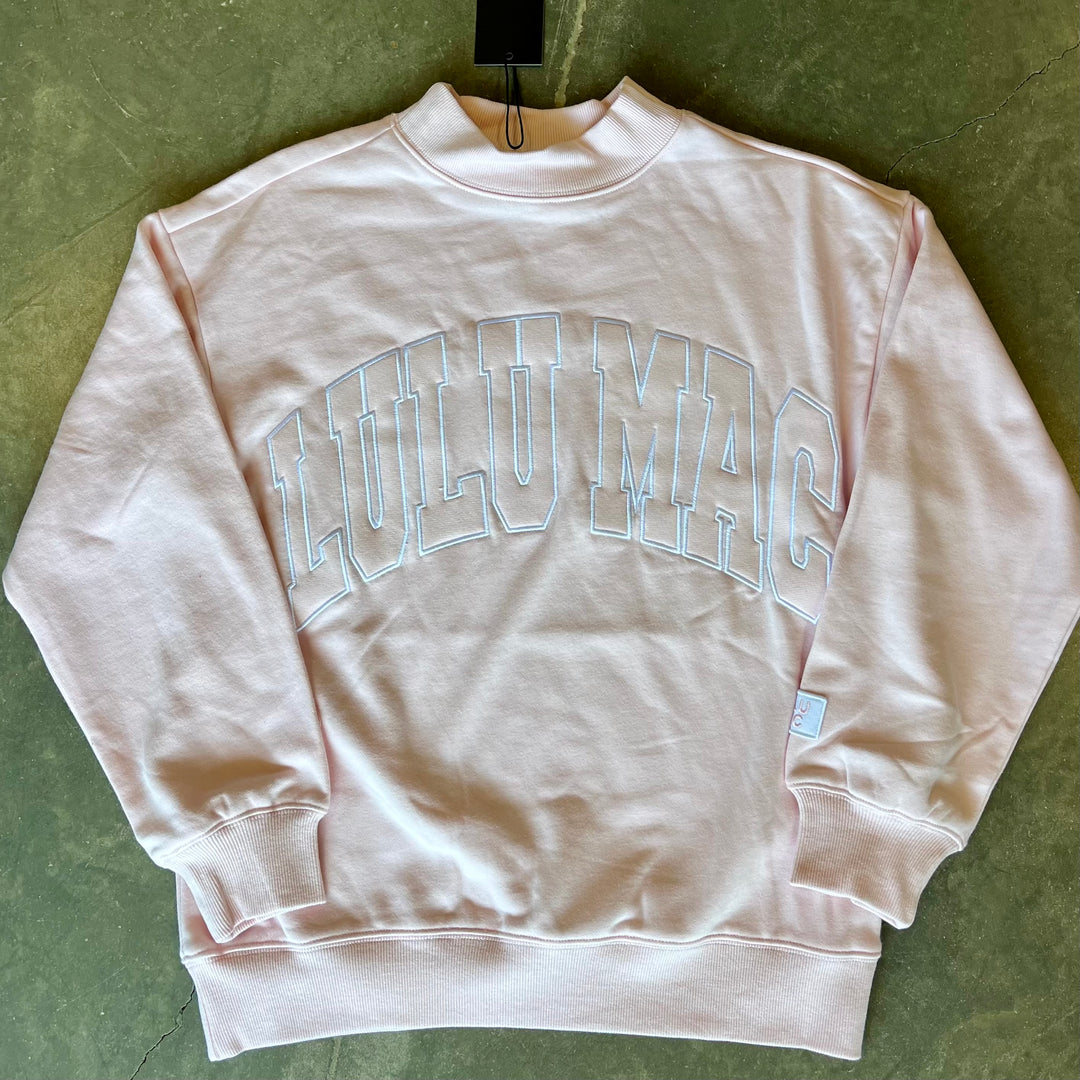 Lulu Mac Light Pink Mock Neck Sweatshirt