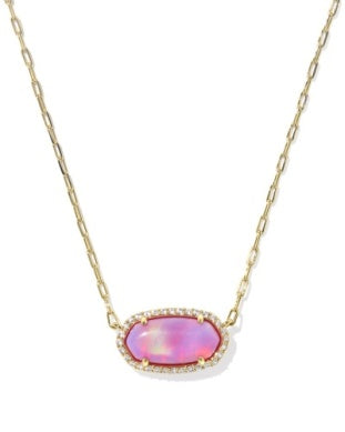 Elisa Pave Pink Opalescent Necklace
