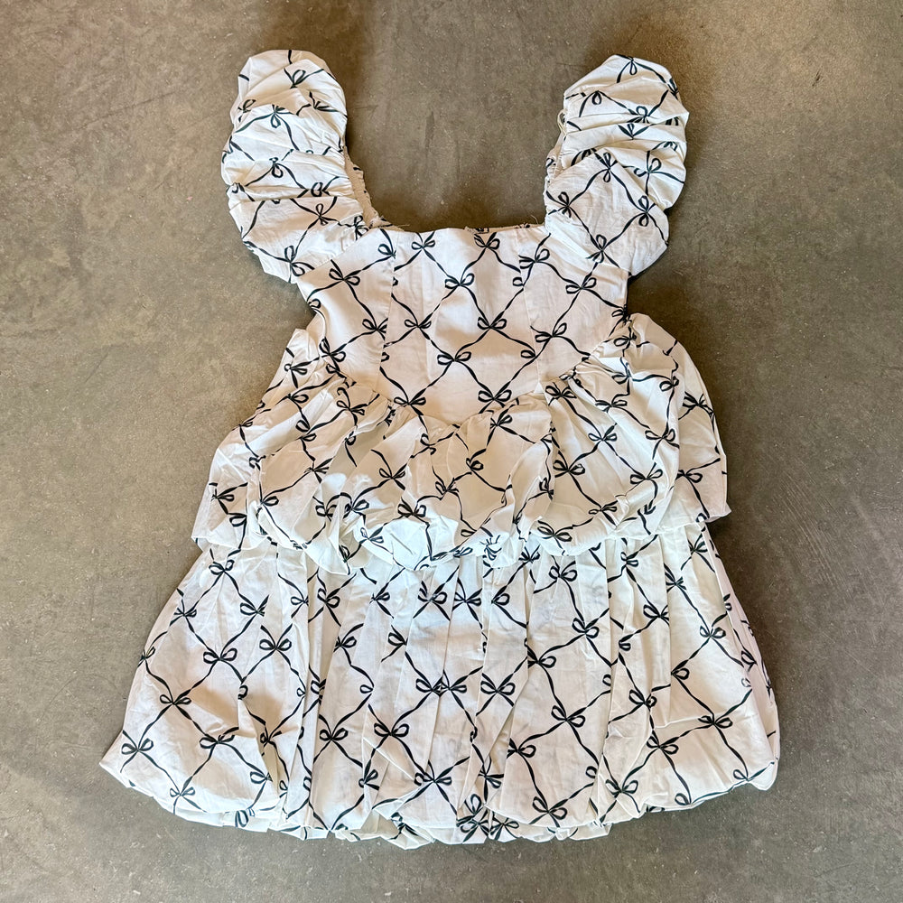 Ribbon Double Bubble Mini Dress