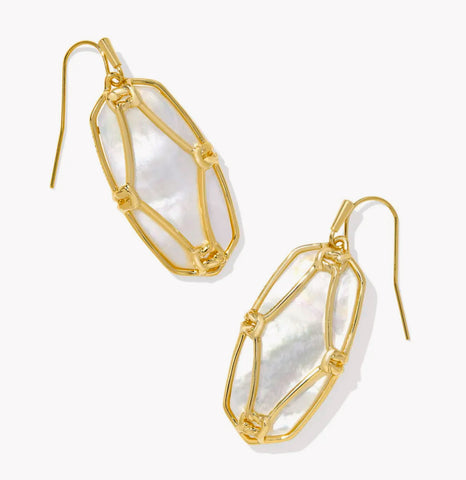 Elle Lattice Frame Drop Earrings