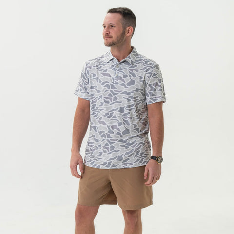 Burlebo White Camo Performance Polo