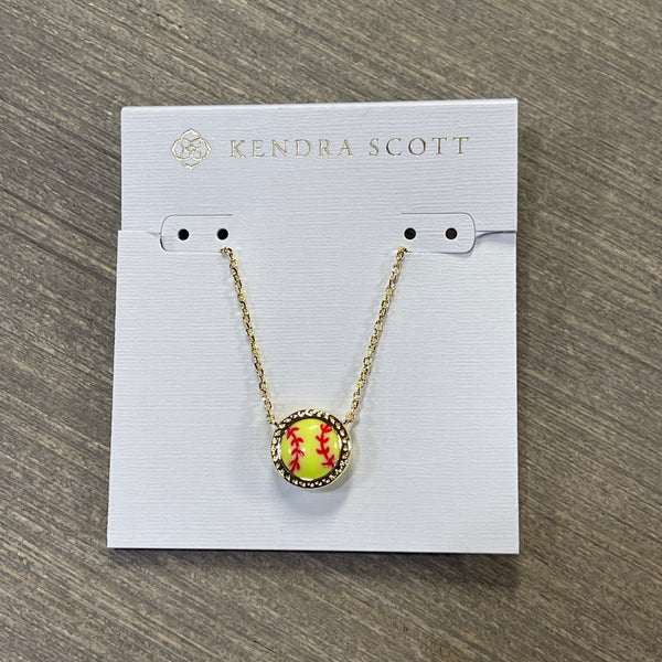 Softball Pendant Necklace