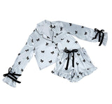 Black Bows Satin PJ Set