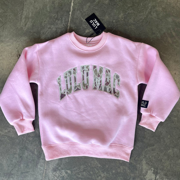 Lulu Mac Youth Sweatshirt Pink & Camo