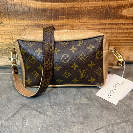 Val Shoulder Bag In Bronze Leather | Upcycled LV Full Front