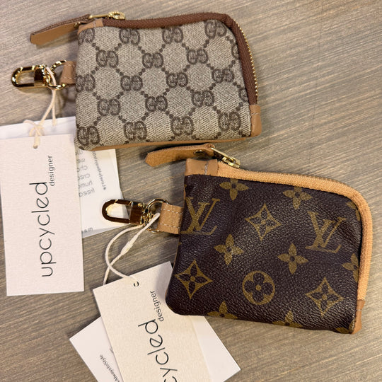 Penny Keychain Wallet In Leather | Upcycled Gucci &amp; LV