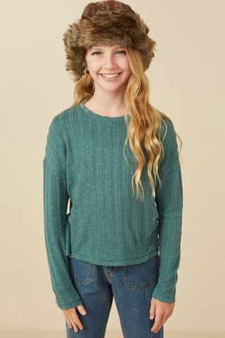 Emerald Cable Knit Top