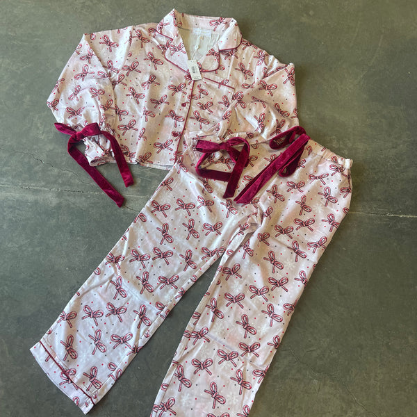 Simply Southern Candy Cane Bow Pajamas
