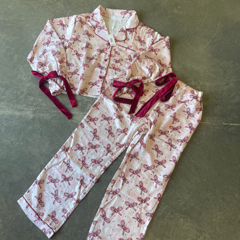 Simply Southern Candy Cane Bow Pajamas
