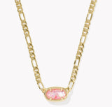 Elisa Gold Figaro Chain Short Pendant Necklace