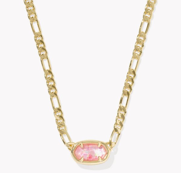 Elisa Gold Figaro Chain Short Pendant Necklace