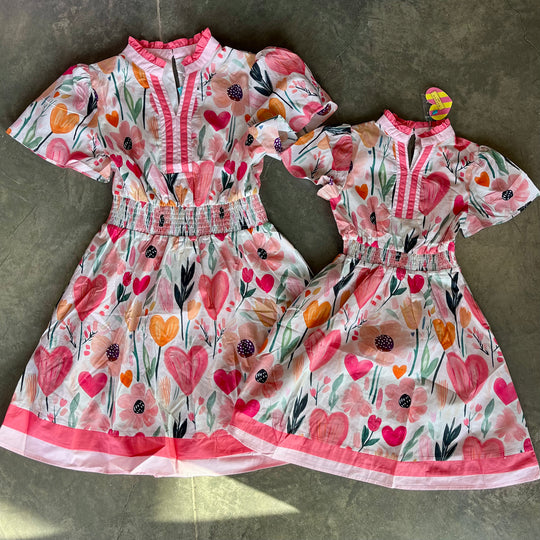 Mom &amp; Me Floral Banded Poplin Dress