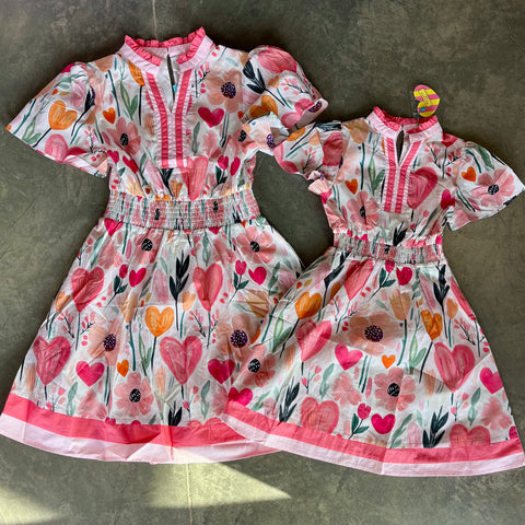 Mom & Me Floral Banded Poplin Dress