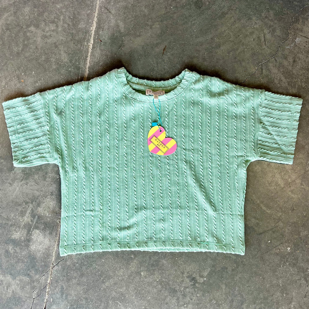 Sage Cable Knit Top
