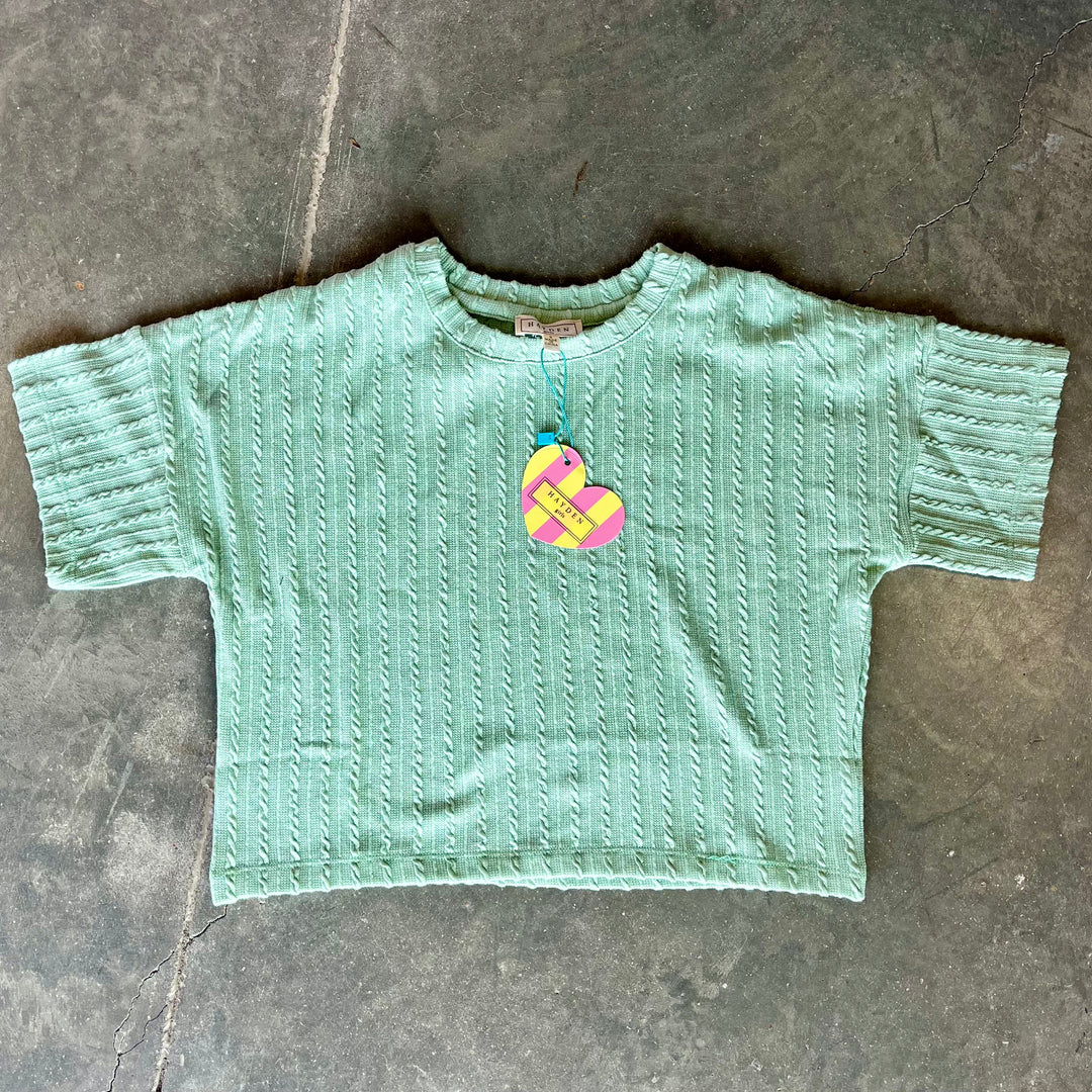 Sage Cable Knit Top