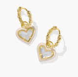 Ari Heart Enamel Frame Huggie Earrings