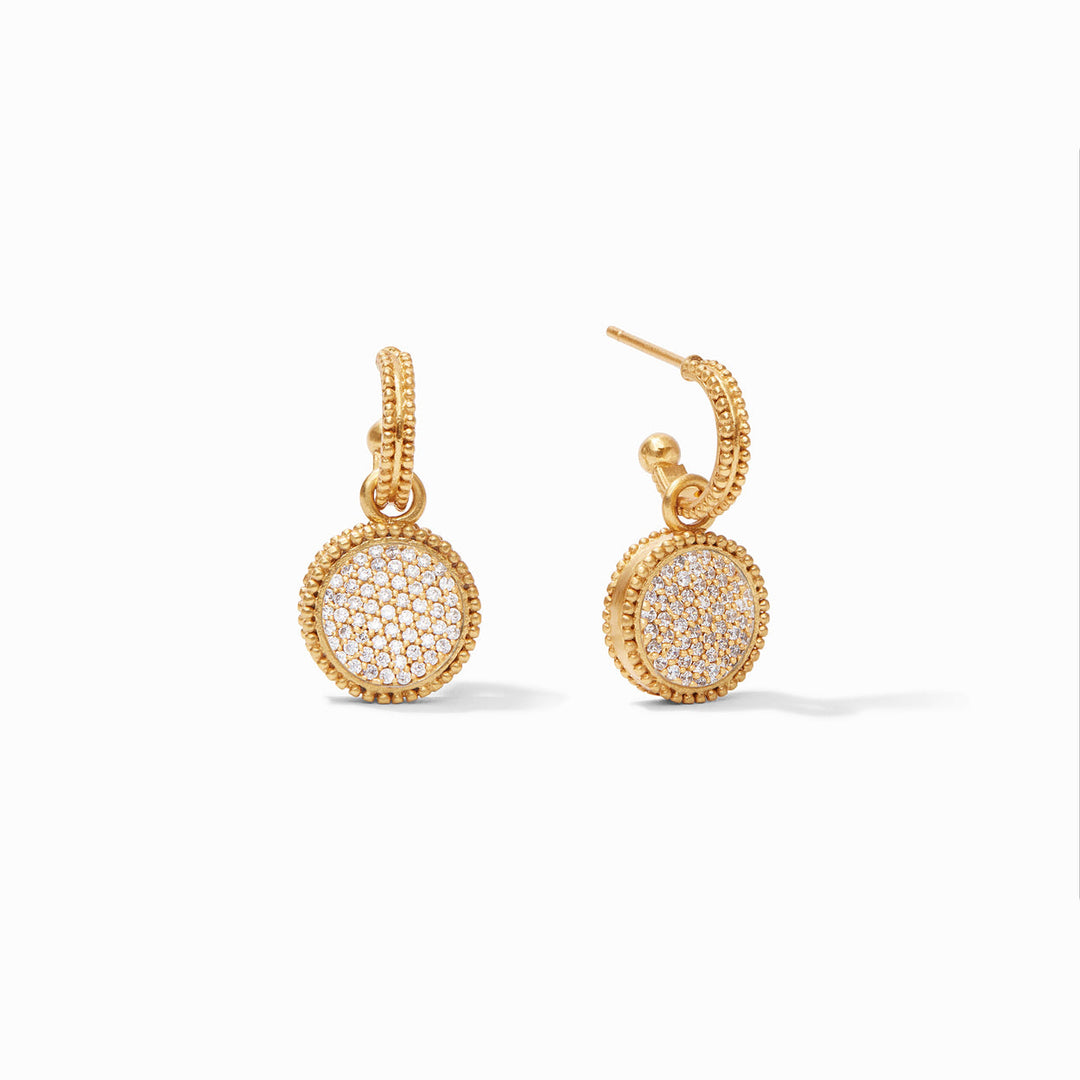 Fleur-De-Lis Hoop &amp; Charm Earring