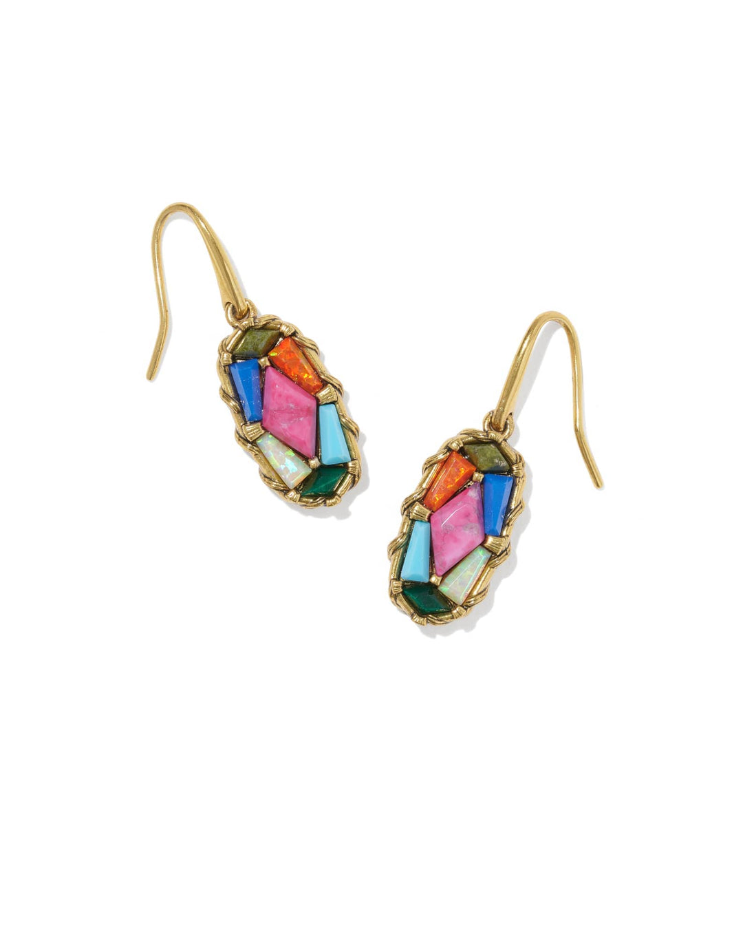 Dolly Parton x Kendra Scott Patchwork Lee Vintage Gold Drop Earrings
