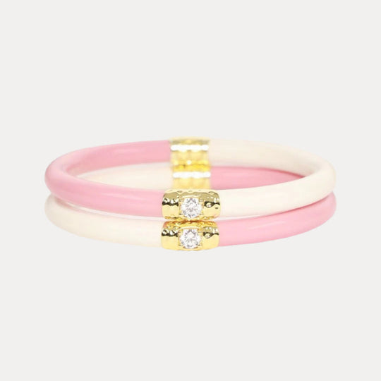 Pink/Ivory Yin &amp; Yang All Weather Bangles