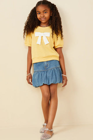 Contrast Bow Detail Top