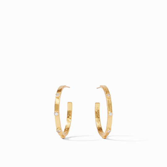 Julie Vos Crescent Stone Hoop
