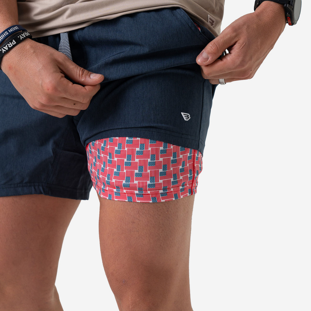 Burlebo Heather Navy Athletic Short