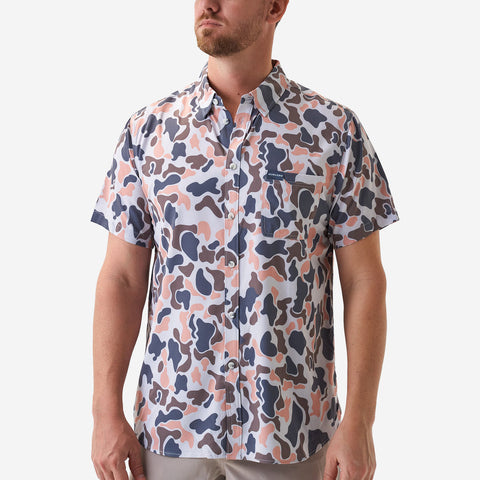 Burlebo Performance Button Up Vintage Camo