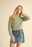 Wavy Pointelle Sweater