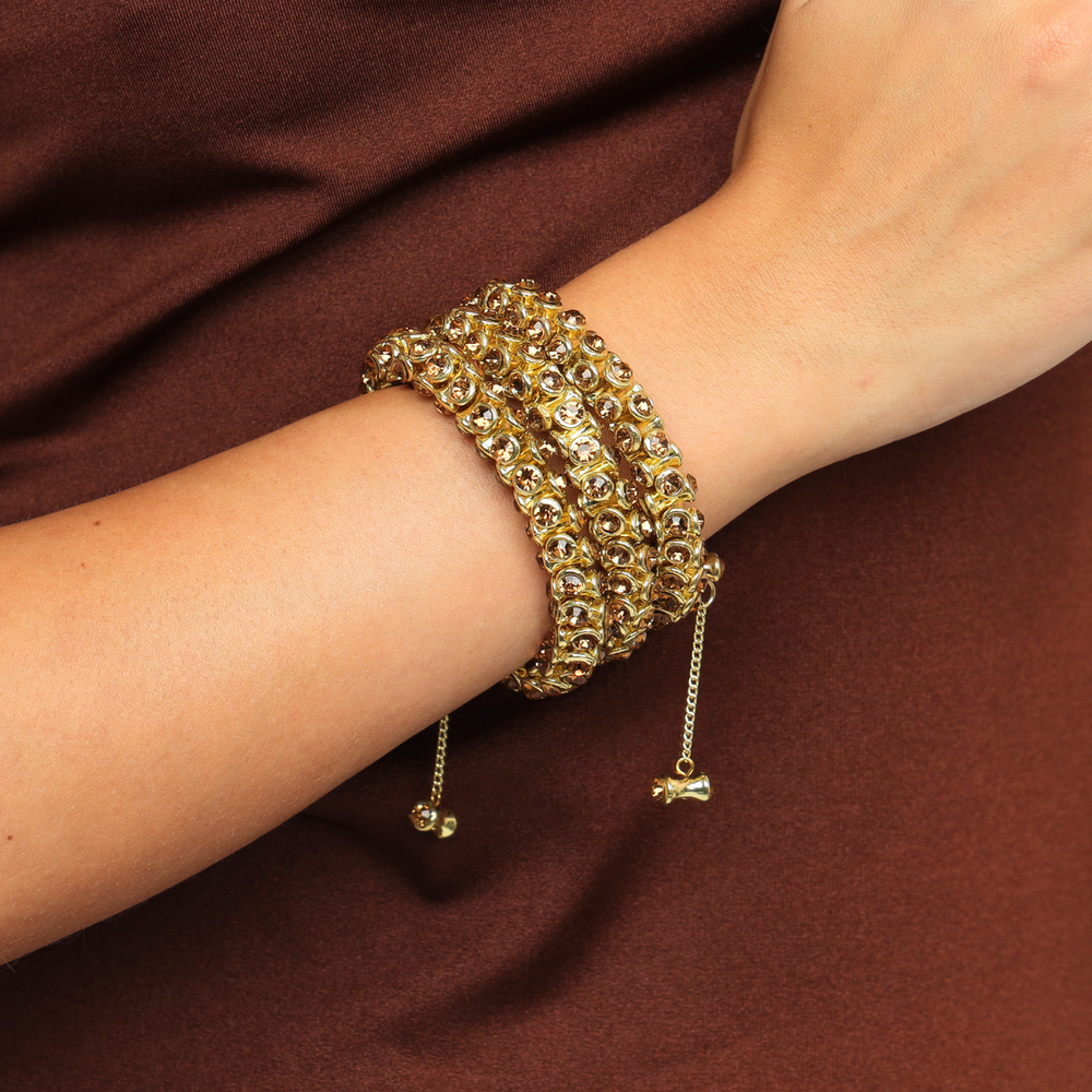 BuDhaGirl Champagne Crystal Wrap Bracelet