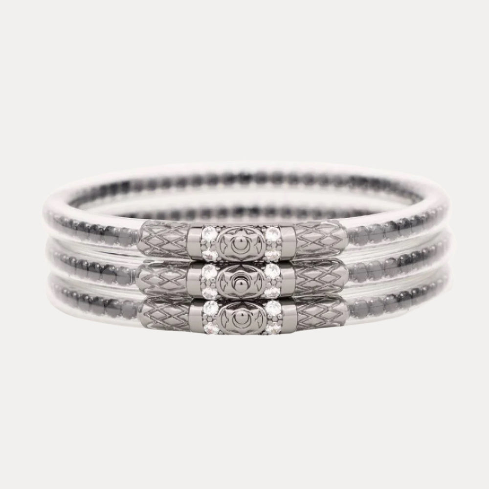 Three Queens All Weather Bangles - Black Spinal