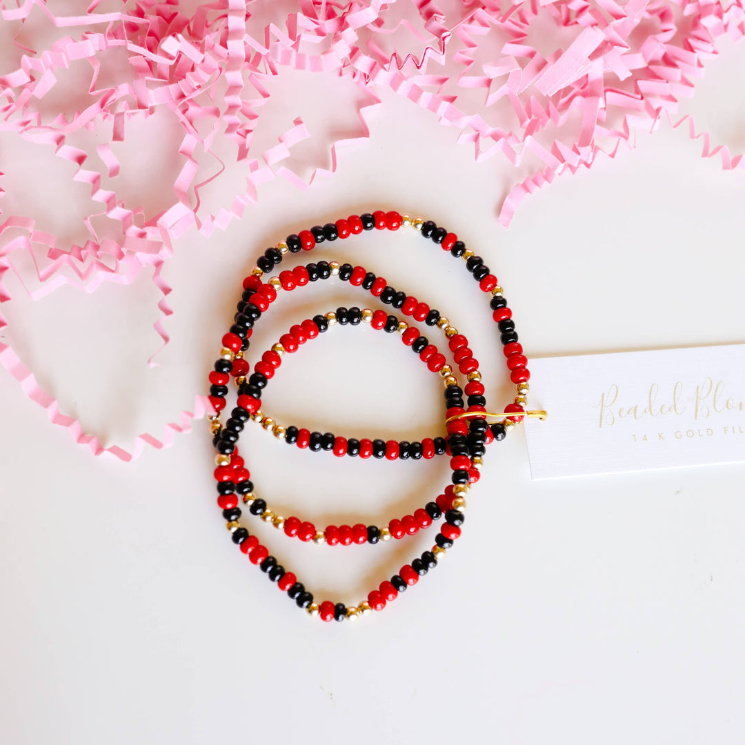 Beaded Blondes Red &amp; Black Game Day Sprinkle