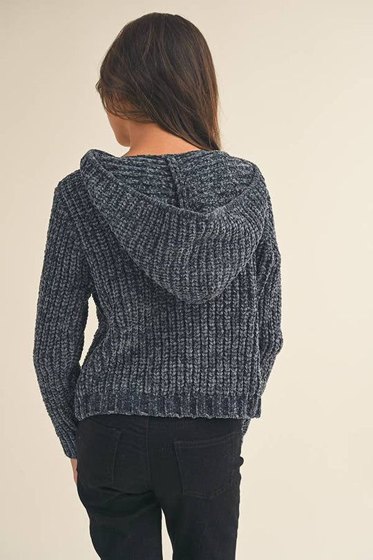 Hooded Chenille Sweater