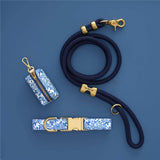 Blue Roses Spring Dog Collar