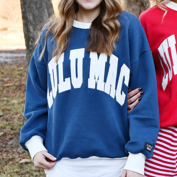 Lulu Mac Sweatshirt Colorblock Navy & White
