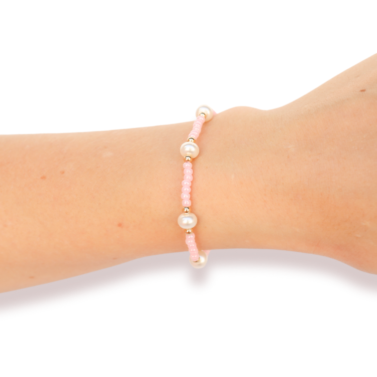 Pink Luster Pearl Bracelet