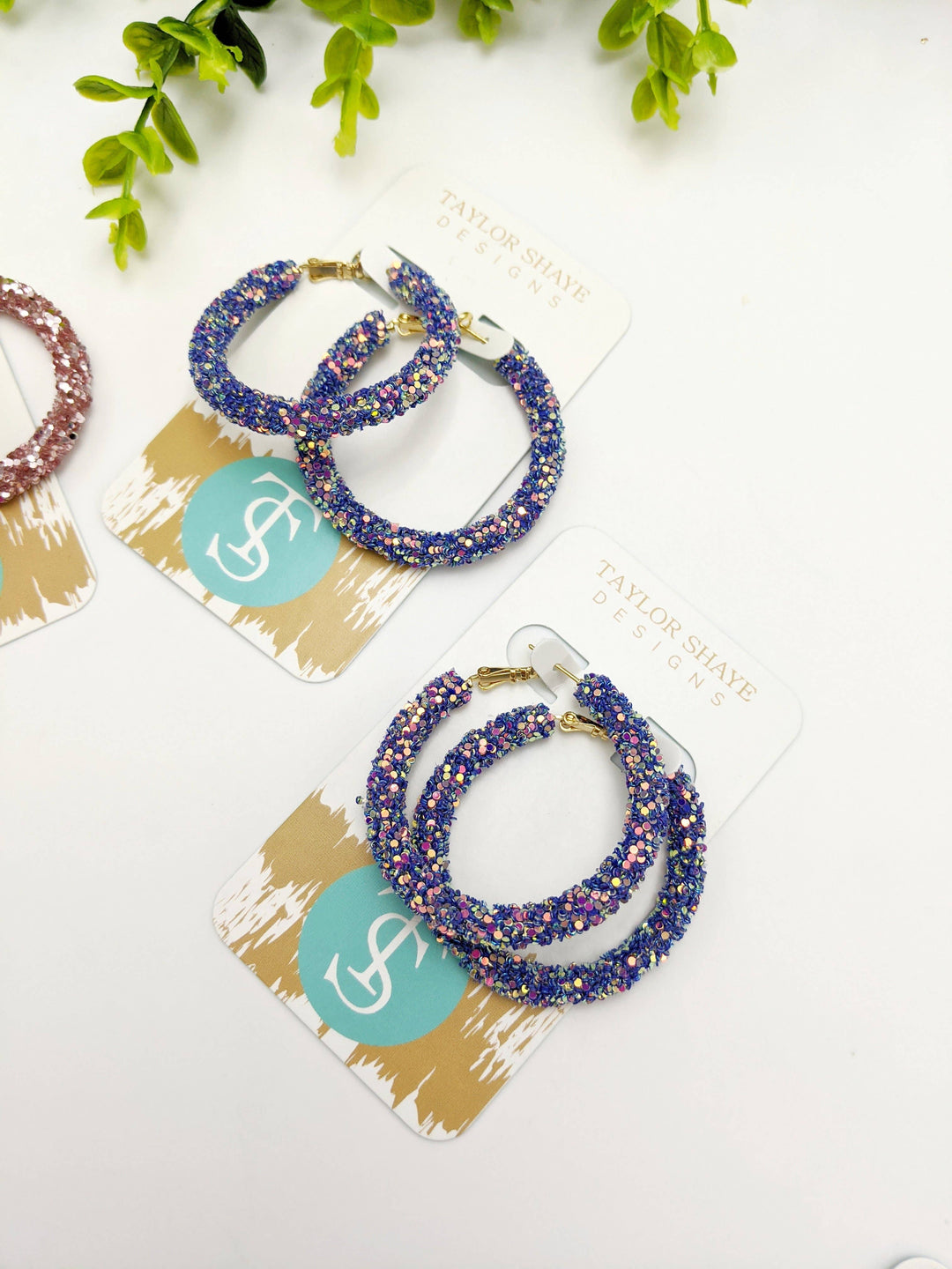 Glitter Hinge Hoops