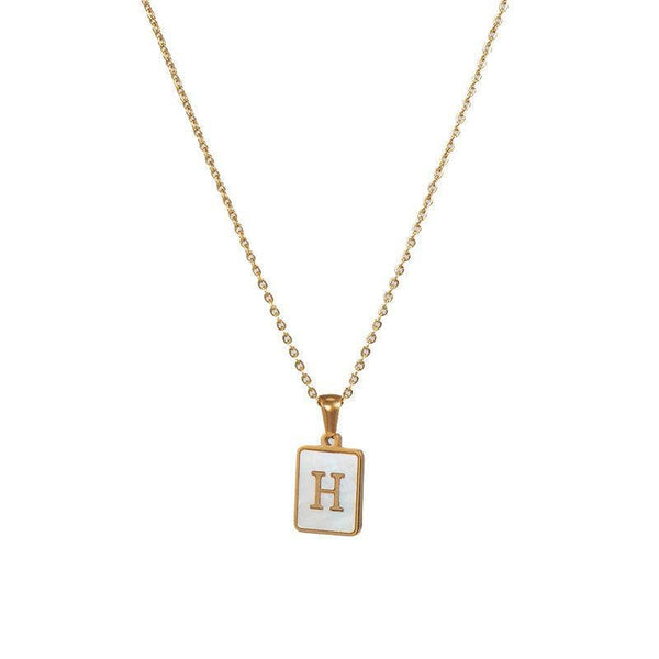 Square Initial Necklace