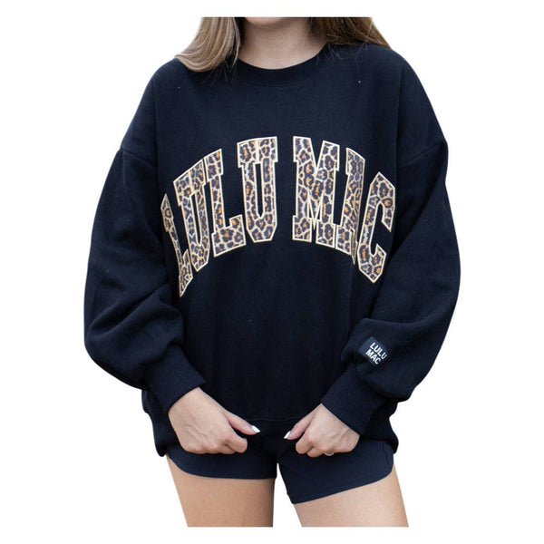 Lulu Mac Sweatshirt Black & Leopard