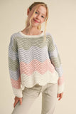 Wavy Knit Sweater