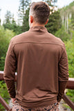 Burlebo Performance Quarter Zip Heather Brown